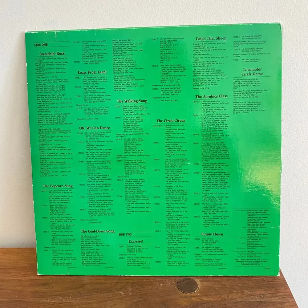 Vintage 1988 Movement Fitness Sing & Learn Vinyl Record